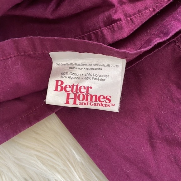 Better homes and gardens flawed dark purple thick cotton polyester top sheet OS - Picture 4 of 16